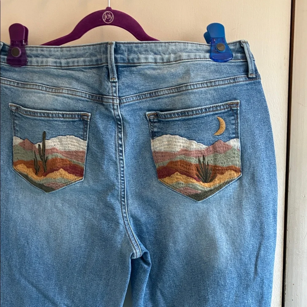 Driftwood Light Blue Embroidered Women's Bootcut Jeans - Picture 4 of 6